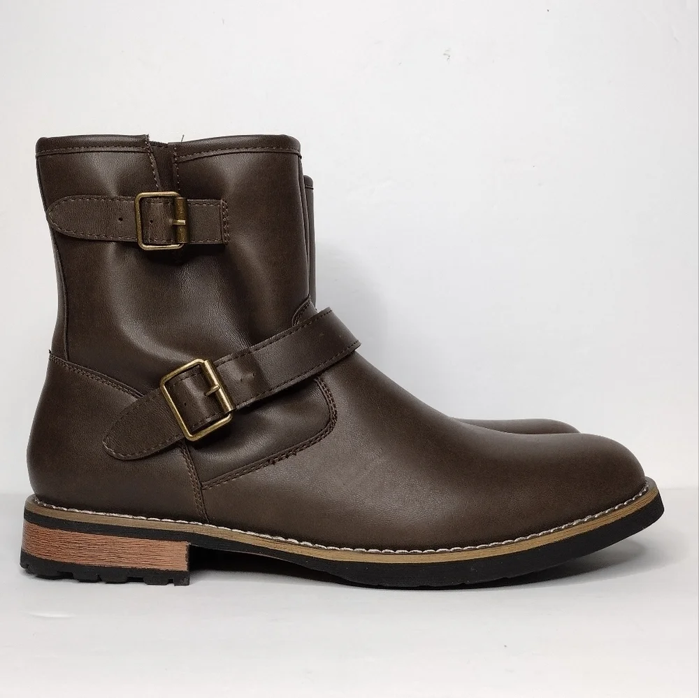 NWOT St John's Bay Gaucho Statham Buckle Mid Zipper Business Office Boots Sz 11